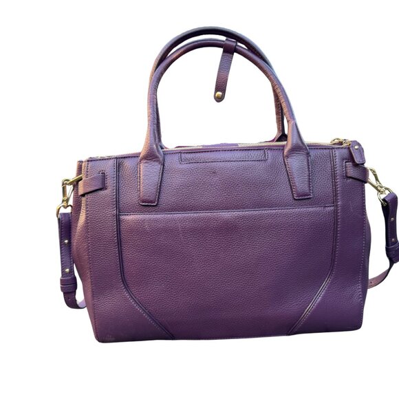 Tumi Women's Purple Leather Laptop Briefcase | Gold Hardware - Picture 2 of 13